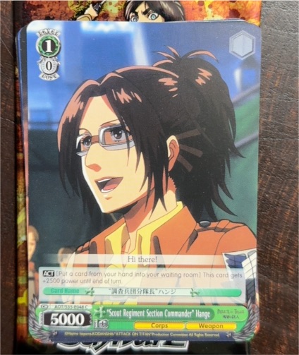 Weiss Schwarz Attack on Titan S35-E048 "Scout Regiment Section Commander" Hange — front