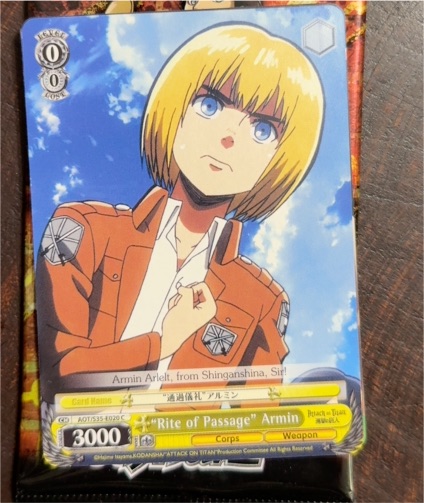 Weiss Schwarz Attack on Titan "Rite of Passage" Armin AOT/S35-E020 C — front