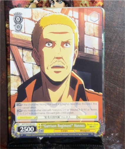 Weiss Schwarz Attack on Titan #AOT/S35-019 C "Garrison Regiment" Hannes — front