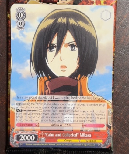 "Calm and Collected" Mikasa - Weiss Schwarz Attack on Titan #AOT/S35-E064 — front
