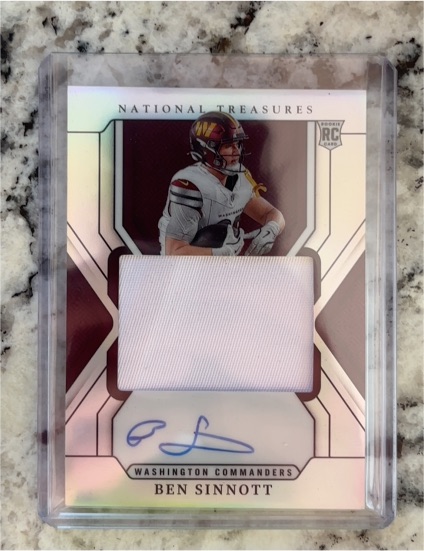 2024 Panini National Treasures Ben Sinnott Rookie Patch Autograph — front