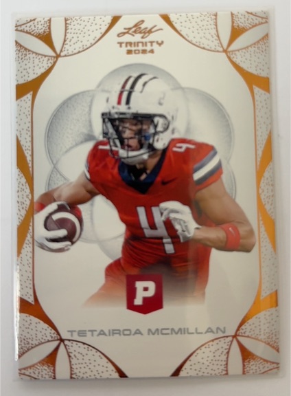2024 Leaf Trinity Tetairoa McMillan Sky Blue RC — front