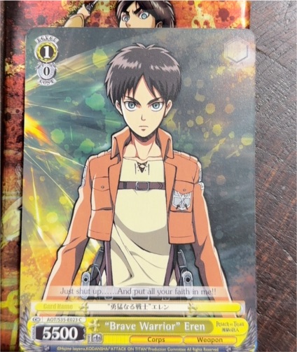"Brave Warrior" Eren - AOT/S35-E023 C - Weiss Schwarz Attack on Titan — front