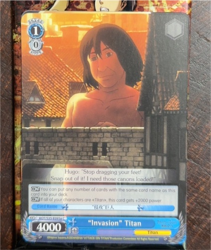 Weiss Schwarz Attack on Titan #AOT/S35-E095a "Invasion" Titan — front