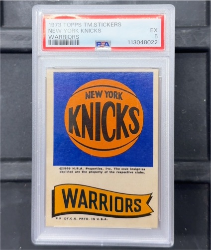 1973 Topps Team Stickers New York Knicks/Golden State Warriors — front