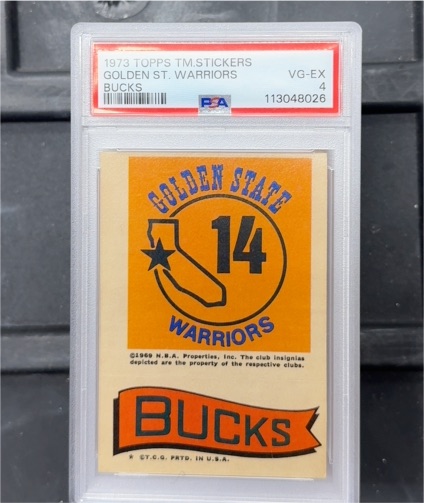 1973 Topps Team Stickers Golden State Warriors Bucks — front