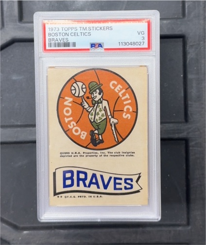 1973 Topps Team Stickers #NNO Boston Celtics / Braves — front