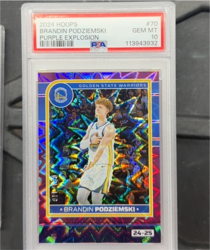 2024 Panini Hoops #70 Brandin Podziemski Purple Explosion — front