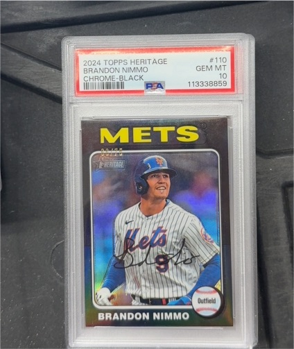 2024 Topps Heritage #110 Brandon Nimmo Chrome-Black — front