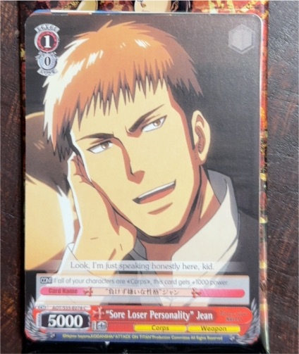 "Sore Loser Personality" Jean - Weiss Schwarz Attack on Titan AOT/S35-E078 — front