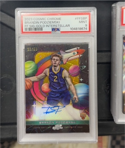 2023 Topps Cosmic Chrome #FFSBP Brandin Podziemski FF Sig-Gold Interstellar — front