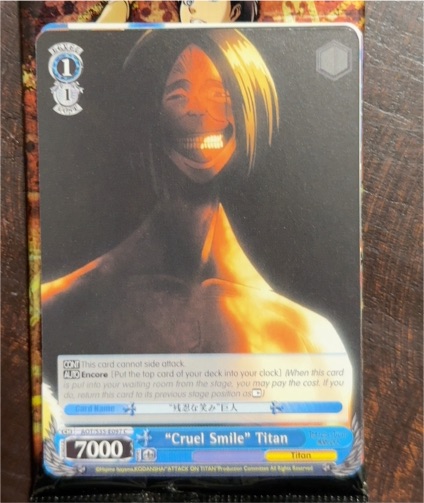 2023 Weiss Schwarz Attack on Titan #AOT/S35-E097 "Cruel Smile" Titan — front