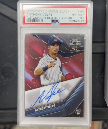 2023 Topps Chrome Black #AV Anthony Volpe Autograph Red Refractor — front