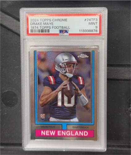 2024 Topps Chrome 1974 Throwback #74TF-3 Drake Maye — front