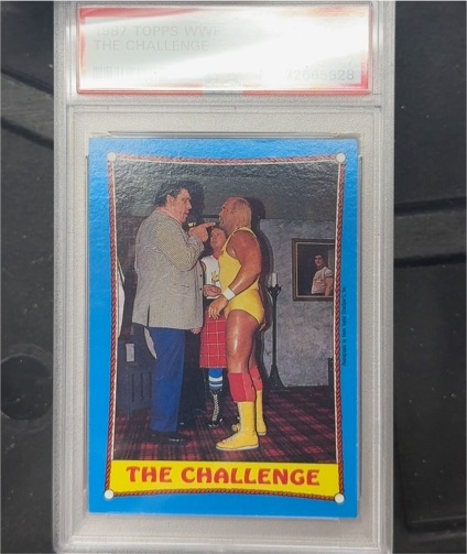 1987 Topps WWF #58 Hulk Hogan Andre the Giant The Challenge — front