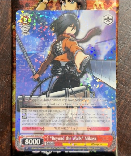 Weiss Schwarz Attack on Titan AOT/S35-E058 "Beyond the Walls" Mikasa — front