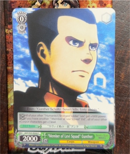 Weiss Schwarz Attack on Titan AOT/S35-E044 C "Member of Levi Squad" Gunther — front