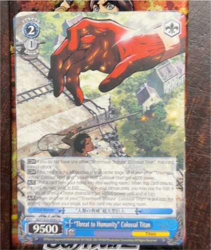 Weiss Schwarz Attack on Titan #AOT/S35-E092 "Threat to Humanity" Colossal Titan — front