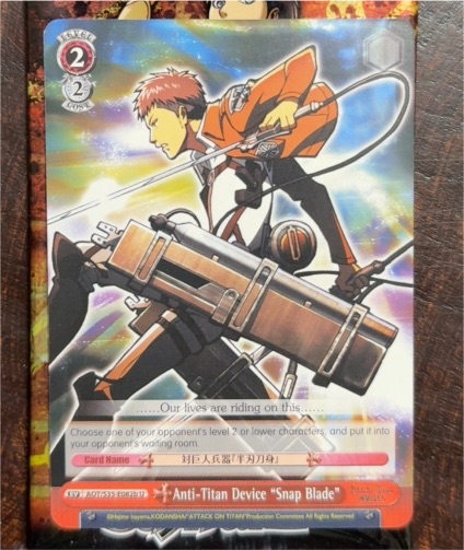 Weiss Schwarz Attack on Titan AOT/S35-E082b Anti-Titan Device "Snap Blade" — front