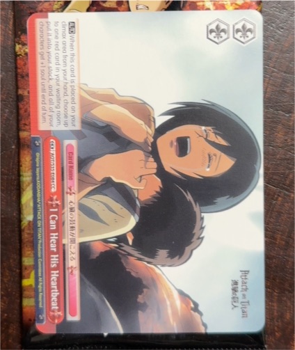 Weiss Schwarz Attack on Titan S35-E084 I Can Hear His Heartbeat — front