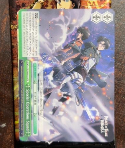 Weiss Schwarz Attack on Titan AOT/S35-054 CC Levi Ackerman Special Operations Squad — front