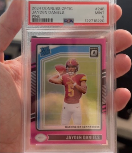 2024 Donruss Optic #248 Jayden Daniels Pink Prizm — front