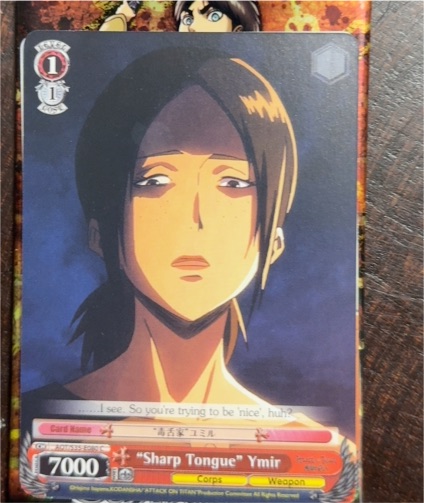 Weiss Schwarz Attack on Titan Vol.1 #S35-E080 "Sharp Tongue" Ymir — front