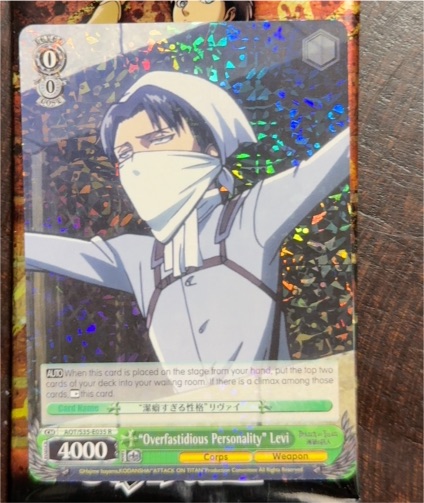 Weiss Schwarz S35-E035 "Overfastidious Personality" Levi — front