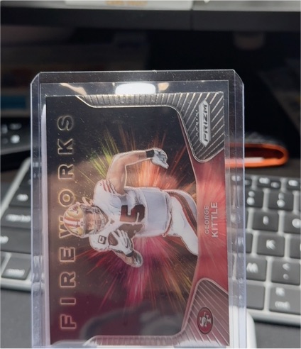 2020 Panini Prizm #10 George Kittle Fireworks — front