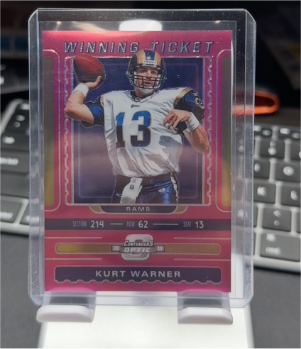 2019 Panini Contenders Optic Winning Ticket #WT-KW Kurt Warner — front