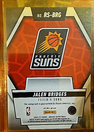 2024-25 Panini Mosaic Basketball #RS-BRG Jalen Bridges — front
