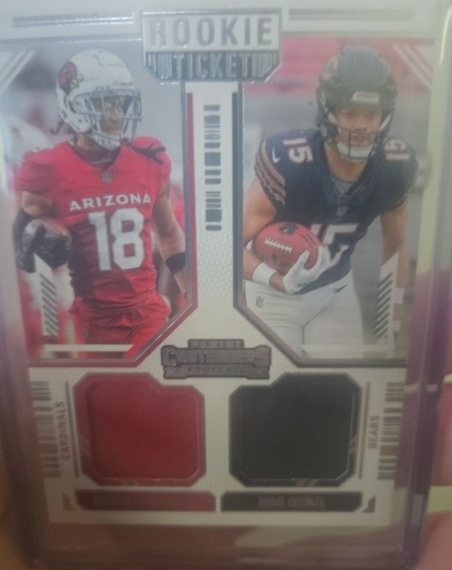 2024 Panini Contenders Rookie Ticket #DS-12 Marvin Harrison Jr & Rome Odunze — front