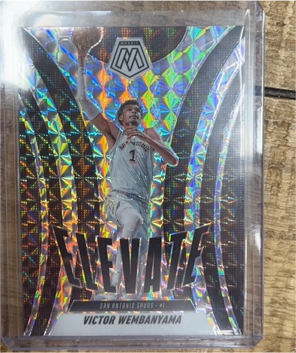 2024-25 Panini Mosaic #11 Victor Wembanyama Elevate Silver Mosaic — front