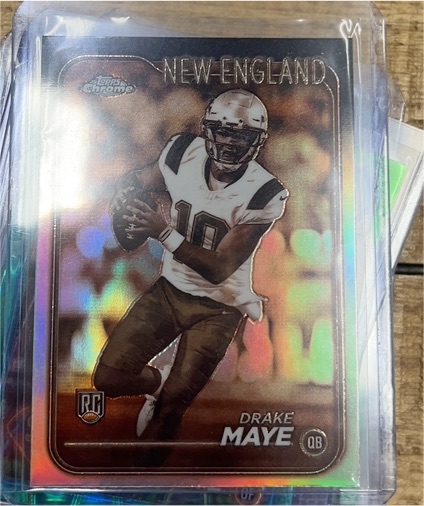 2024 Topps Chrome #203 Drake Maye Sepia Refractor Rookie — front