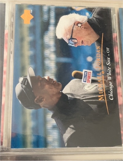 1995 Upper Deck #200 Michael Jordan with Harry Caray — front