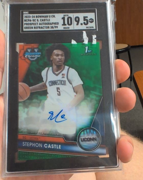 2023-24 Bowman U Chrome #BCPA-SC Stephon Castle Green Refractor — front