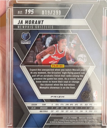 2024-25 Panini Mosaic #195 Ja Morant — front