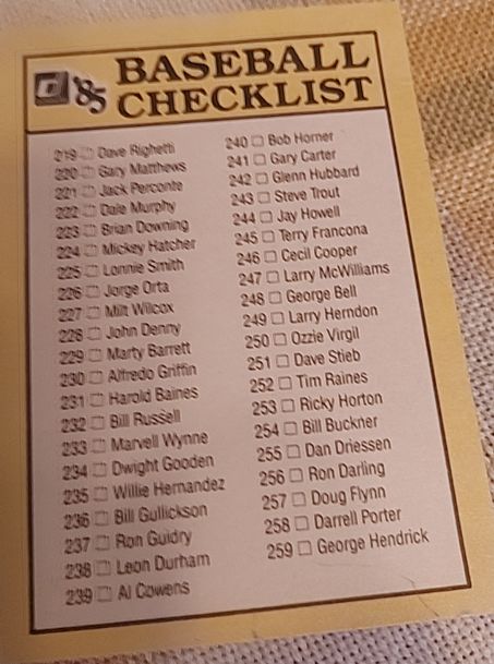 1989 Donruss #500 Checklist — front