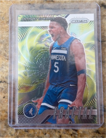 2024-25 Panini Prizm #5 Anthony Edwards Fractal — front