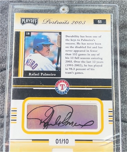 2003 Playoff Portraits #51 Rafael Palmeiro — front