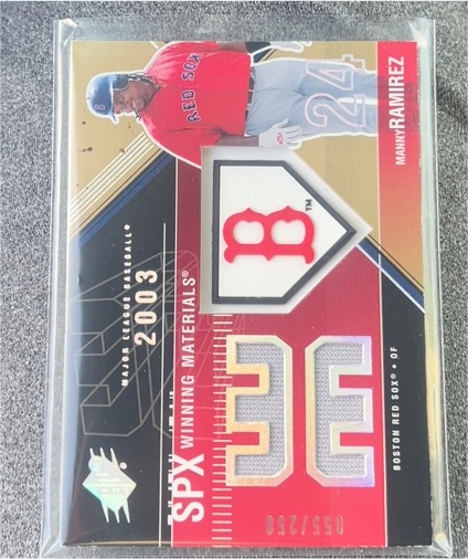2003 SPx Winning Materials #WM-MR1 Manny Ramirez — front