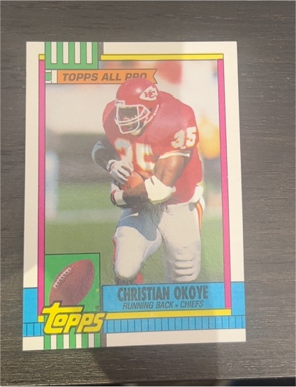 1990 Topps #253 Christian Okoye — front