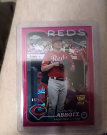 2024 Topps Chrome Update #USC34 Andrew Abbott Rookie Debut Cincinnati Reds — front