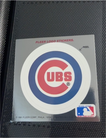 1991 Fleer Team Logo Sticker Chicago Cubs — front
