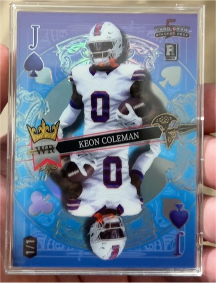 2024 Wild Card 5 Card Draw Stacked Deck Keon Coleman Queen Mirror 1/1 RC Buffalo Bills — front