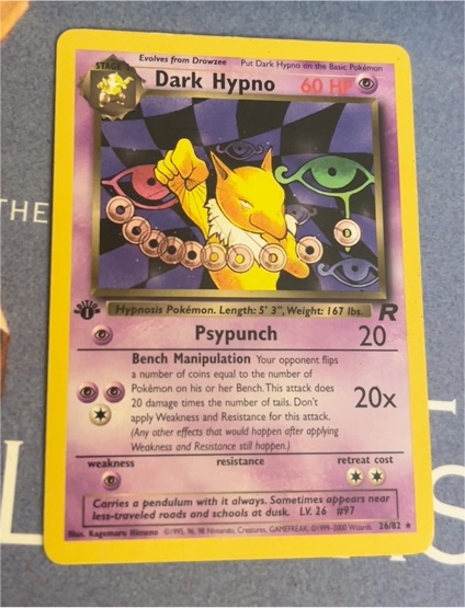 1999 Pokémon Team Rocket #26 Dark Hypno — front