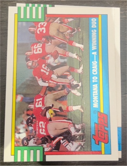 1990 Topps #515 Montana To Craig - A Winning Duo — front