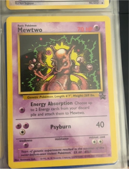 1999 Pokémon Black Star Promo #14 Mewtwo — front