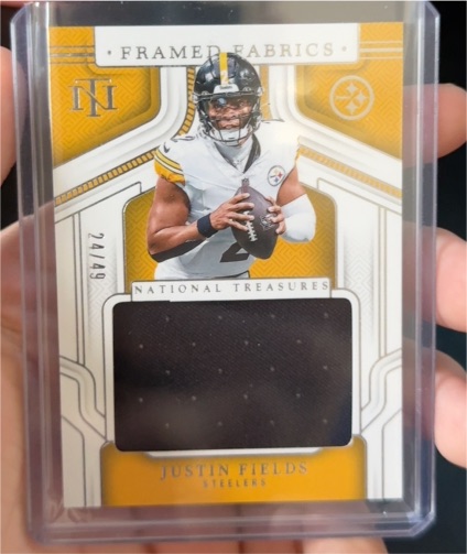 2024 Panini National Treasures Framed Fabrics Justin Fields Pittsburgh Steelers — front