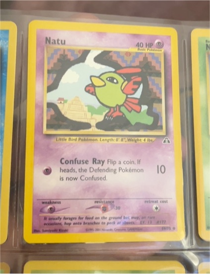2001 Pokémon Neo Discovery #59 Natu — front